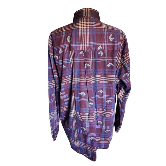 Salty Dog Gant Oxford Button Down Shirt Mens L Burgundy Plaid Equestrian Preppy - Picture 3 of 7